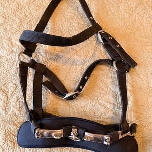 Lunging Cavesson for equestrian training pony / small horse black nylon like new